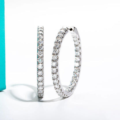 D Color Moissanite Hoop Earrings – 925 Luxury Sparkle