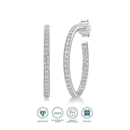 Moissanite Gold Hoop Earrings – Sparkling Luxury Style