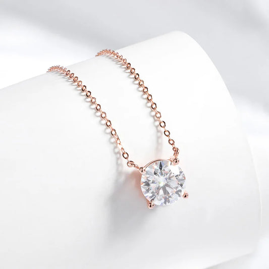 Rose Gold Moissanite Necklace