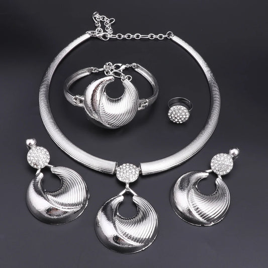 Jewelry Set For Women Silver Plated Luxury Set