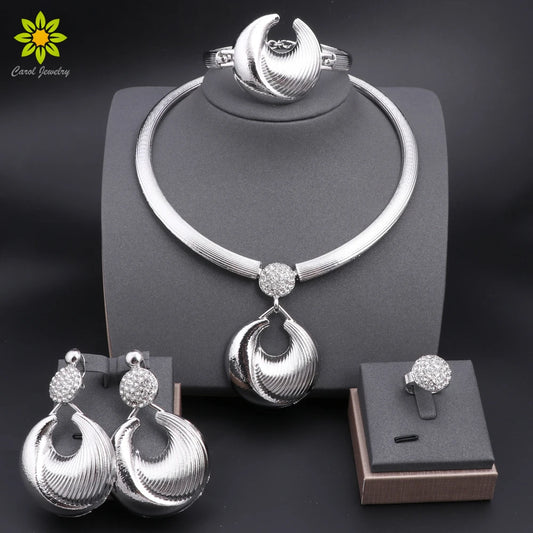 Jewelry Set For Women Silver Plated Luxury Set