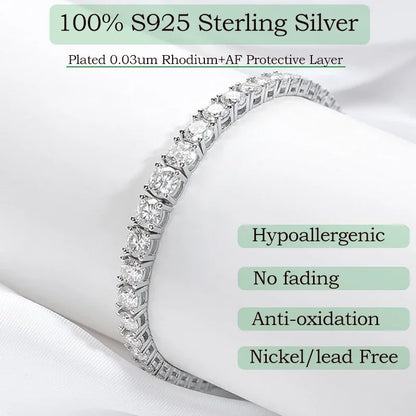 Real Moissanite Tennis Bracelet