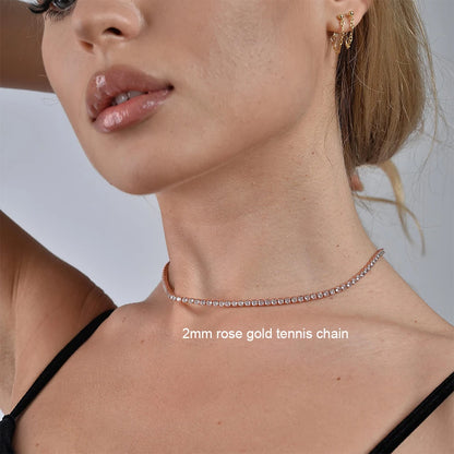 2mm Moissanite Tennis Necklace