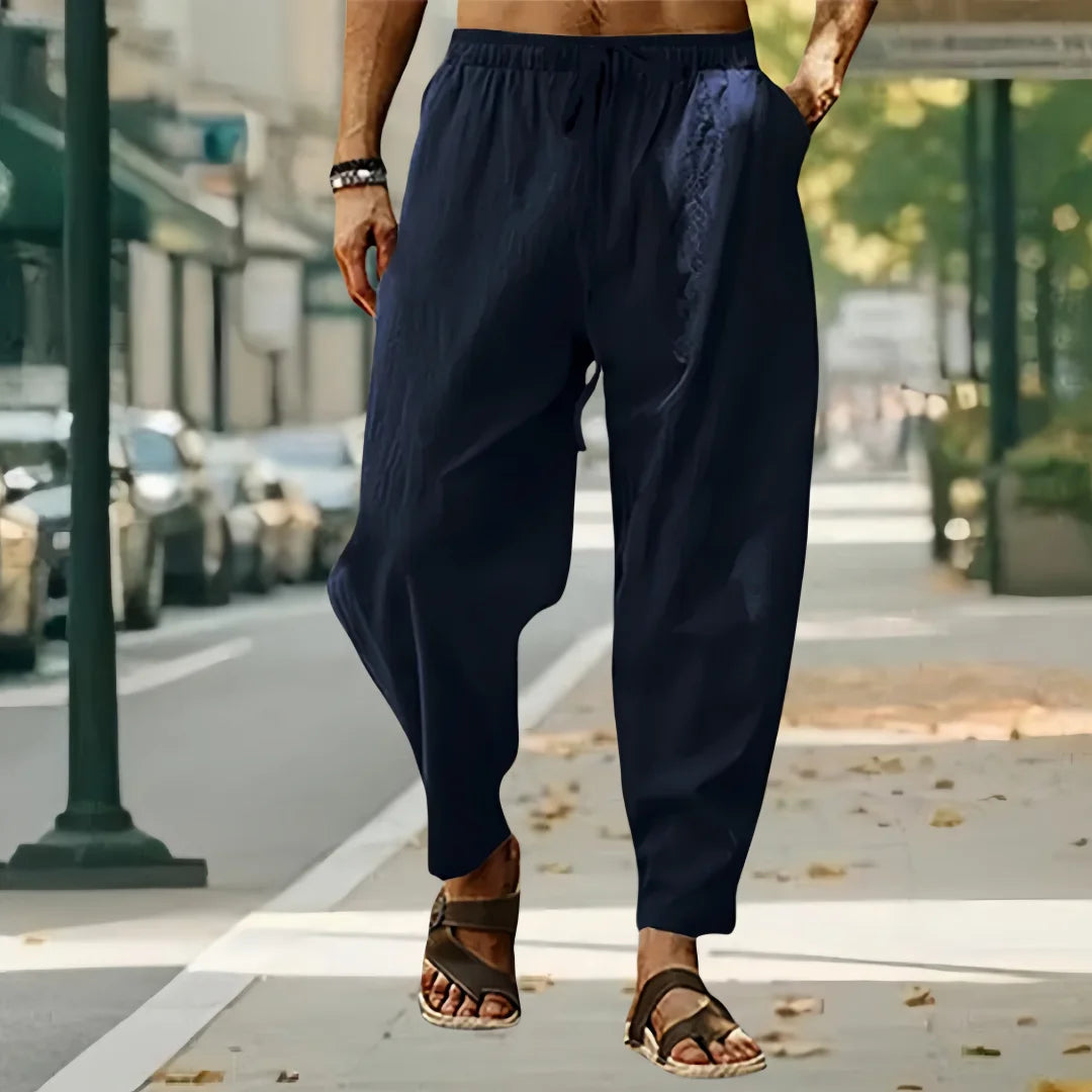 2025 New Fashion Mens Linen Oversize Sports Sweatpants