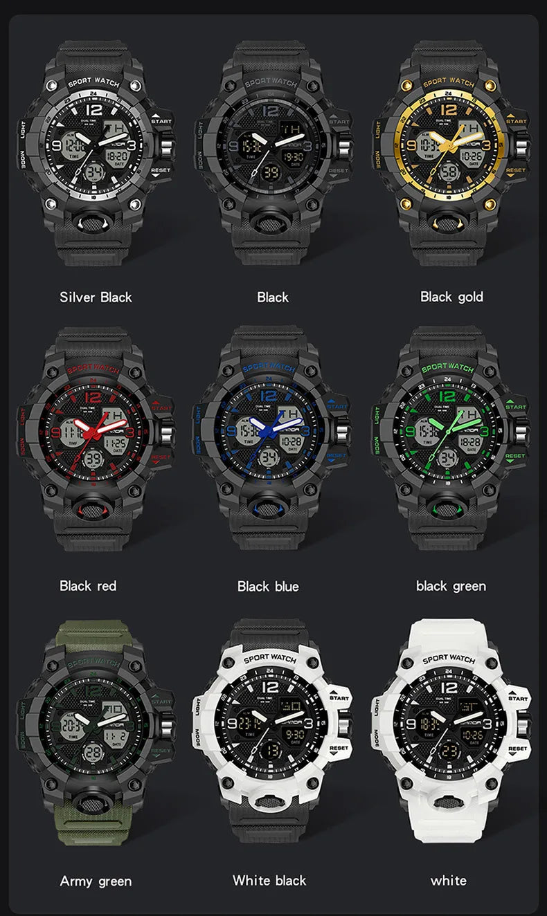 Men's Watches Top Brand Luxury 5ATM Waterproof Sport Military Quartz Watch for Men Clock Relogio Masculino 6024