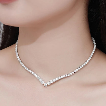 Moissanite Tennis Necklace – Sparkling Luxury by Neetim