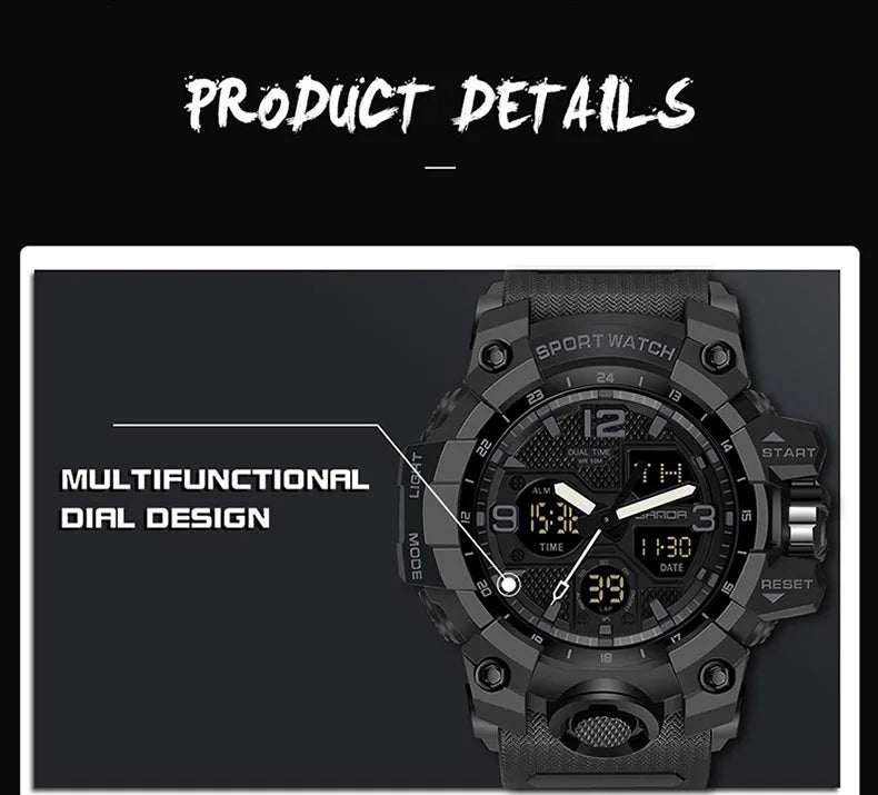 Men's Watches Top Brand Luxury 5ATM Waterproof Sport Military Quartz Watch for Men Clock Relogio Masculino 6024