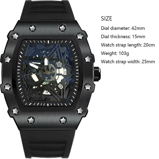 Pentagram Luminous Wine Barrel Shaped Male Fashion Quartz Clock