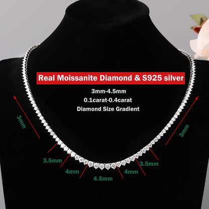 Gradient Moissanite Tennis Necklace