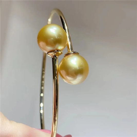 9-10mm Gold Pearl Bracelet – Elegant South Sea Jewelry