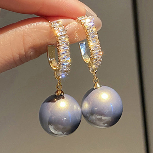 Zircon Pearl Jewelry Set – Elegant Earrings & Rings