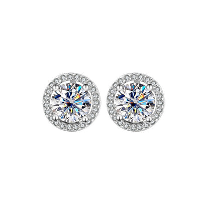 Moissanite Stud Earrings – S925 Round Graceful Sparkle