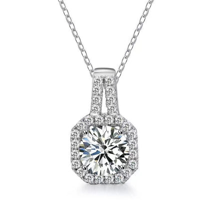Moissanite Silver Necklace – Elegant Sterling Sparkle