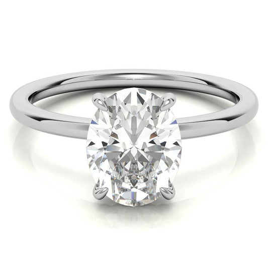 Oval Moissanite Ring – 1 Elegant White Gold Showstopper