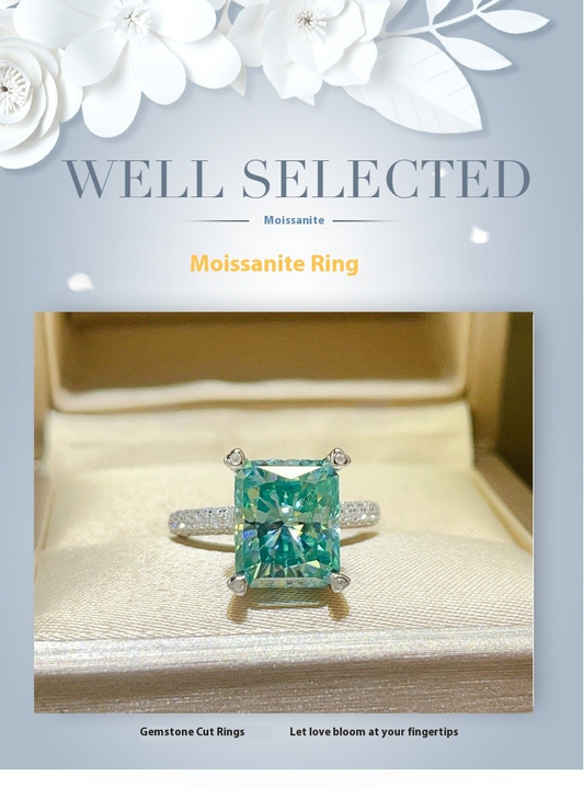 LuxeJewels™ – ParaGreen Royal – 5K Moissanite Signature Ring