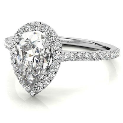 Pear-Shaped Moissanite Ring – 1 Elegant White Gold Sparkler