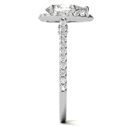 Pear-Shaped Moissanite Ring – 1 Elegant White Gold Sparkler