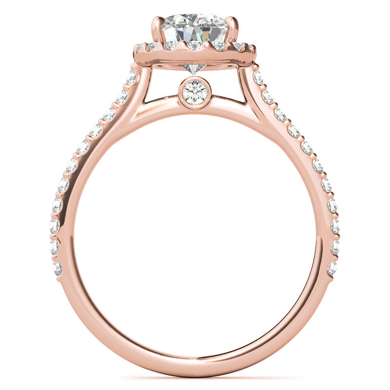 Rose Gold Moissanite Ring – 1 Radiant Pear-Shaped Sparkler