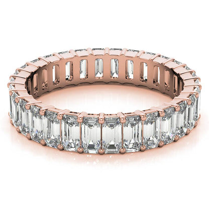 Rose Gold Emerald Band – 1 Elegant Moissanite Ring to Love