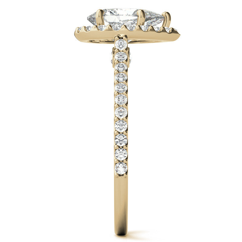 Pear-Shaped Moissanite Ring – 1 Golden Glow of Timeless Beauty