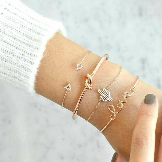 Love Bracelet Set – 3 Chic Pieces with Elegant Charm