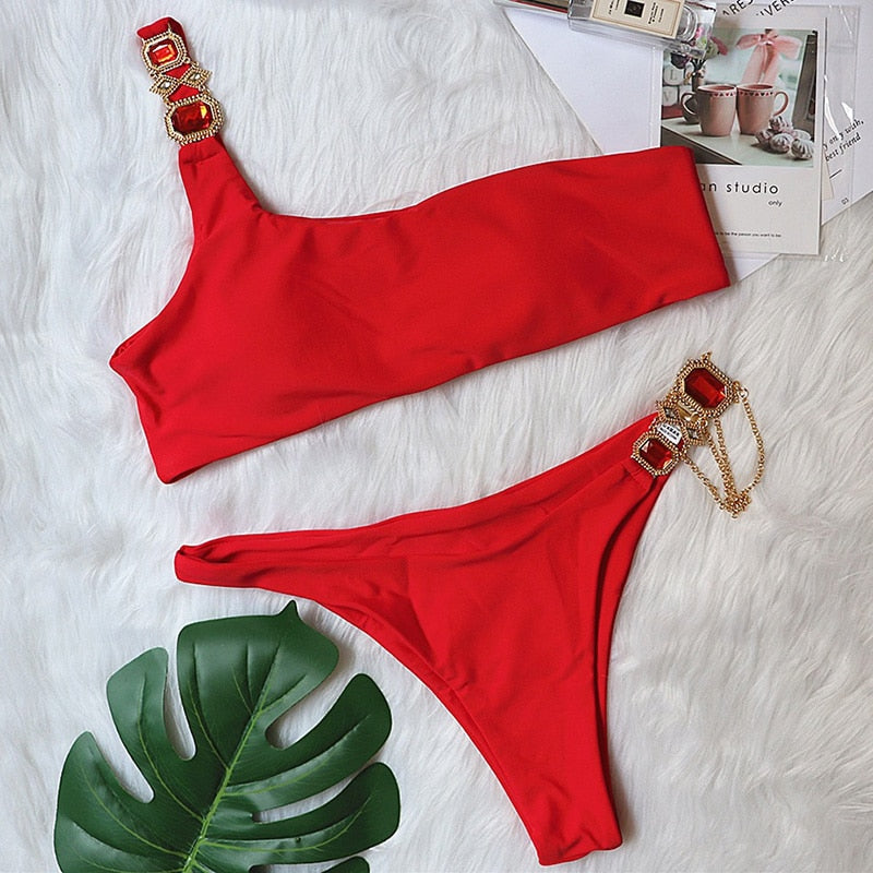 Luxury Rhinestone Bikini Set – Dazzling Two-Piece Swimwear