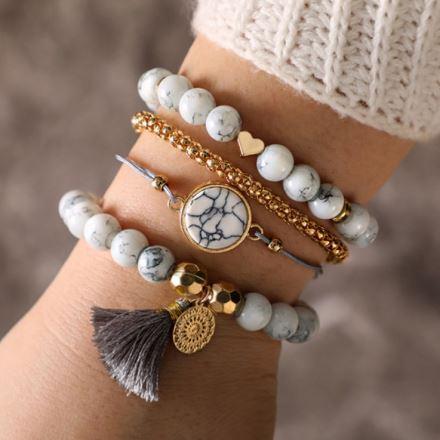 4-Piece Bracelet Set – Stylish Stackable Jewelry Combo