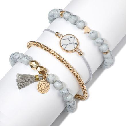 4-Piece Bracelet Set – Stylish Stackable Jewelry Combo